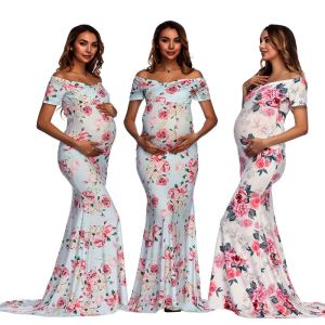 Dresses Printed Maternity Dresses For Photo Shoot Maternity Gown Pregnant Clothes Pregnancy Dress Photography Props Clothes