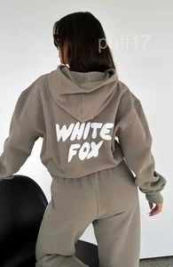 White Designer Tracksuit Fox Hoodie Set Two 2 -Piece Set Women Herrkläder sportig långärmad tröja med huva med huvtraktioner Spring Autumn Win 48OD