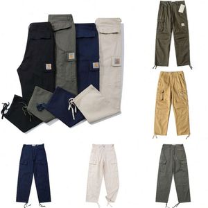 Mens Designer Cargo Carhart Multi Punk Rock Wide Leg Oversized Streetwear Pants Cotton Casual Loose Hip Hop Lys Jeans Fashion 2024