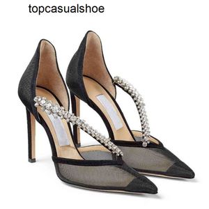 JC Jimmynessity Choo Shoes Elegant Design Bee Sandals Crystal Mourcellision Brand Сексуальный вечерний вечерний заостренный пальцы ноги Lady Sandalias Mujer Eu35-43