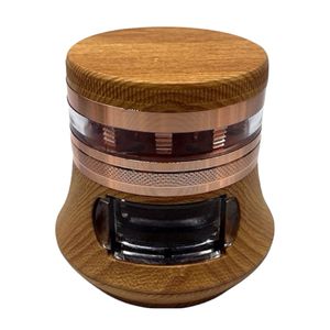 Heady glass bongs Hookah/New wood grain large belly perforated four layer metal cigarette grinder with drawers, aluminum alloy wooden box grinder cigarette set