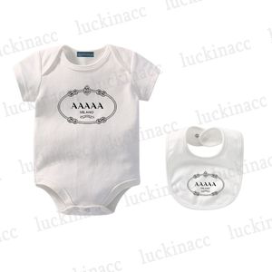 Sommer Baby Baumwolle Overalls Lätzchen Set Luxus Marke Designer Vollmond Infant Atmungsaktive Bequeme Kleidung Mädchen Jungen Strampler SDLX GLÜCK