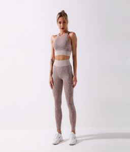 Mulheres Tracksuits Sweaters 2021 Seamls Yoga Terno Snake Calças Esportivas Fitns Bra6498450