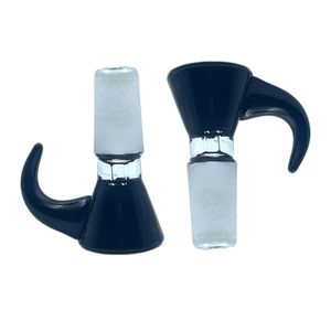 Hantera glasskål 14mm 18mm manliga bitar vattenpipa ox horn tratt bärbar gemensam downstem rökning tillbehör rör bong olje dabb riggar