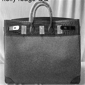 Maßgeschneiderte Rindsledertasche im Hac-Stil, 50 cm, Handswen, handgefertigt, Top-Qualität, Hac, hohe Größe, Reiseleder, handgenäht, mattierter KammASTGPZOP