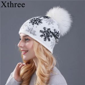 Snapbacks xthere real vislink pom poms lã coelho tricotar chapéu de chapéu de inverno para mulheres meninas chapéu de chapéu de neve de natal chapéu de neve