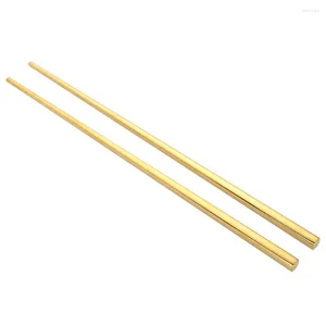 Chopsticks rostfritt stål guldpläterade bärbara studentbordsartiklar (guld)