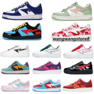 BapestasK8 Designer Sta Casual Shoes Sk8 Low Men Women Patent Leather White Abc Camo Camouflage Skateboarding Sports Bapely Sneakers Trainers Outdoor Shark