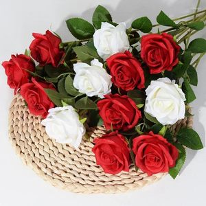 Decorative Flowers 1pc/2pcs European Little Paris Rose El Wedding Valentine's Day Decoration Artificial Silk Flower