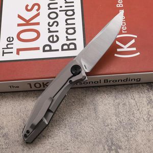 New A0224 High End 0470 Flipper Folding Knife 20CV Satin Blade TC4 Titanium Alloy with Carbon Fiber Handle Ball Bearing Fast Open EDC Pocket Folder Knives