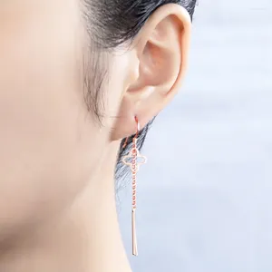Dangle Earrings 925 Sterling Silver Clover Earring For Women Butterfly Jewelry Elegant Long Tassels Drop Gifts