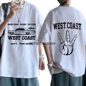 T-shirt da uomo West Coast Rapper Tee Shirt Hip Hop Snoop Dogg Dr Dre Cool Print T Uomo Donna Vintage Manica corta T-shirt oversize da uomoH24220