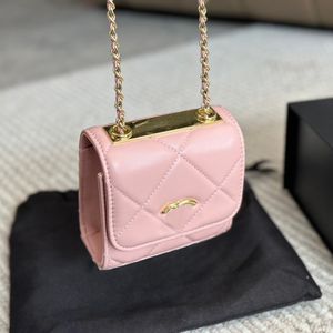 Mini bolsa de maquiagem feminina vintage 11cm 4 cores couro diamante treliça bolsa de luxo corrente de hardware de ouro bolsa de luxo bolsa de ombro crossbody bolsa de moedas fanny pack