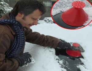 New Winter Auto Car Magic Window Windshield Car Ice Scraper Shaped Funnel Snow Remover Deicer Cone Tool Scraping A Round5632615