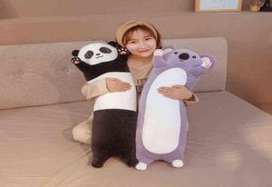 Long Giant Panda Plush Toy Cylidrical Animal Bolster Pillow Koala Bear fylld Plushie 70130cm Barn Sovfänner gåva AA22972198