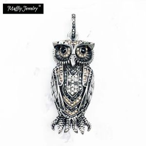 Pendants Pendant Owl The Queen of The Night 925 Sterling Silver Blackened With Zirconia Fine Woman Man Jewerly Fit Necklace Trendy Gift