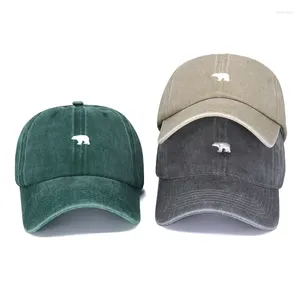 Top kapaklar ayı nakışçı kamyoncu gorras yıkanmış pamuk beyzbol kadın erkekler yaz güneş ışığı snapback kadın zirveli şapka açık güneş koruyucu