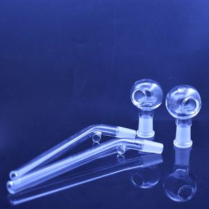 2pcs Thick Pyrex Glass Oil Burner Hand Pipe Smoking Accessory 6.5 Inch Smoke Pipe with Dome Oil Nail Pipes for Dab Rig Bong Tobacco Spoon Pipes