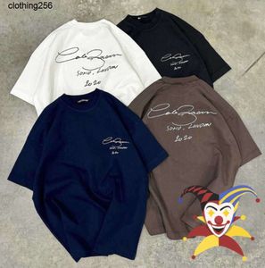 Mens Camisetas Cole Buxton T-shirt Homens Mulheres Marrom Royal Blue Slogan Slogan Impressão CB Casual Manga Curta Top Tees Solto Design2255S