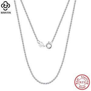 Halsketten Rinntin 925 Sterling Silber Italienisch 1,3 mm handgemachte Kreis Rolo Link Kette Halskette für Frauen Mode Silber Kette Schmuck SC61