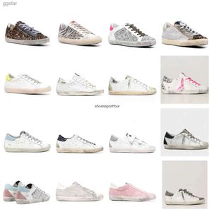 Goldenlies Gooselies Goode Sneaker Donna Scarpe casual da donna Sneaker Golden Super star Stampa leopardata con paillettes in pelle scamosciata Bianco Doold sporco Classico Wome SVFO QOAG