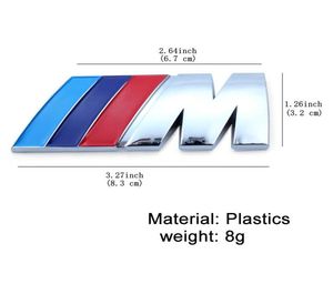 83CM32CM BMW M3 M5 M Power Sport Metal M Logo Badge Brand Tylna ogon bagażnik Fender Emblem Naklejka Decal2113737