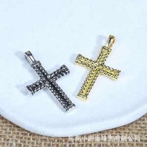 デザイナーのDavidYumans Yurma Yurma Jewelry Cross Necklaceボタンラインペンダント新しいステンレス鋼チェーン