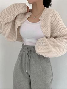 Women's Knits 2024 Short Cardigans Knitted Korean Fashion Poncho Women Autumn Winter Elegant Vintage Minimalist Lady Loose Tops ZY7080