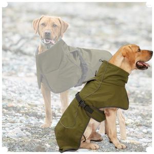 Hundkläder kläder för stor vinter varm stor västjacka vattentät husdjur päls Greyhound Army Green Medium Dogs