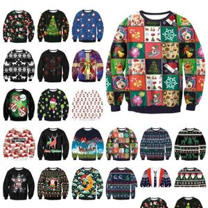 Suéter dos homens Feio Suéter de Natal Plover Jumpers Tops Homens Mulheres Outono Inverno Roupas 3D Engraçado Impresso Hoodies Moletons Drop Dhe1M