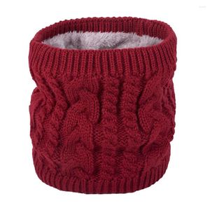 Scarves Unisex Knitted Neck Warmer Outdoor Windproof Thicken Fleece Cycling Twist Crochet Snood Cashmere Plush Scarf