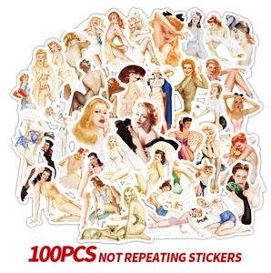 100 PCS Retro Poster Seksi Kız Çıkartmaları Dizüstü Motosiklet Kaykay Doodle Diy Poster Lady Sticker Ev Dekor Stil Etiket Toys5068795