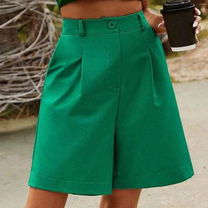 Women's Shorts Summer Fashion With Pockets Casual Elastic Waist Wide Leg Knee Length A Lined Trousers Baggy Boxers Tracksuit 2024