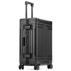 デザイナー荷物搭乗搭乗スーツケース新しい最高品質のアルミニウム旅行荷物ビジネストロリースーツケースバッグスピナーローリング荷物20 24 26 29インチ