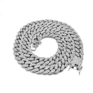 Hip hop Cuban Necklace versatile thick diamond chain trendsetter metal chain mens ins net popular street rap