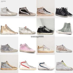 Goldenlies Gooselies Goode Sneaker da donna Mid Slide Star Hightop Donna Scarpe casual Italia Scarpe da ginnastica di marca Sequin Classic 2023 Bianco Doold Dirty Scarpe da uomo 04TQ SW8Q