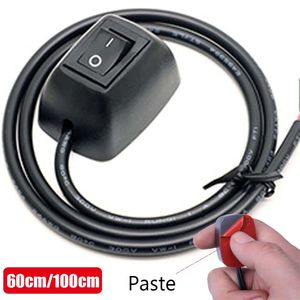 Universal Car Switch Paste Type Push Button Switch with Cable 60cm/100cm for Fog Ring Drive Light Neon DC 12V