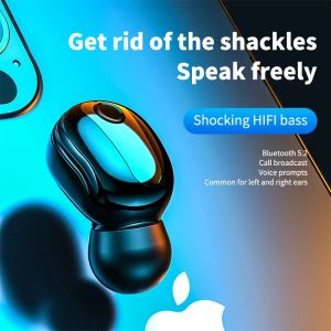 Mini kulak içi kulaklıklar Hifi Kablosuz Kulaklıklı Mikrofon Sporları ile Kablosuz Kulaklık Seti Bluetooth 5.0 Tüm Telefonlar İçin Handfree Sesli Kulaklıklar IOS Android Akıllı Telefon Kuffie