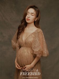 Abiti scintillanti sequenza di tulle abito maternità vestito abiti da ballo per feste per fotografia fotografica Prop 2021