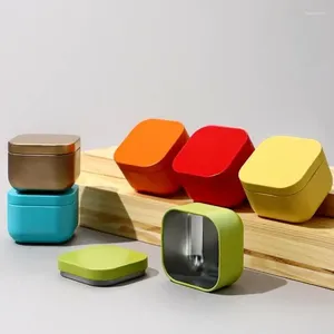 Depolama Şişeleri Taşınabilir Düz Renk Mini Kalay Kutu Çay Mühürlü Kavanoz Paketleme Kutuları Takı Şeker Küçük Can Sikke Küpe Kulaklıkları Kasası