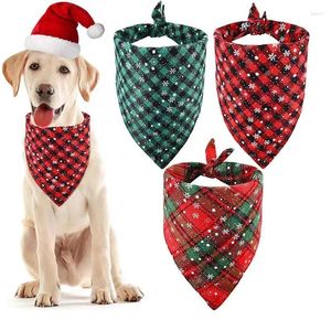 Vestuário para cães 60 unidades / lote Bandanas xadrez de floco de neve de Natal para animais de estimação filhote de cachorro gato especial fazendo suprimentos de preparação CH69