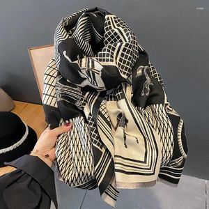 Szaliki luksus kaszmirowy szalik zima ciepłe kobiety paszmina lampart nadruk szale opakowania lady bufanda gruba koc echarpe stoli