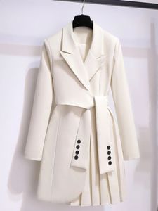 2022 primavera ultra fino pioneiro vestido escritório feminino novo casual botão cinto mini vestido feminino elegante moda cor sólida festa colete 240220