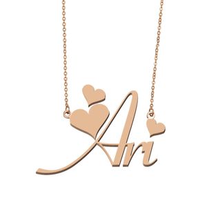 Ожерелье с именем Ари, кулон на заказ, персонализированный для женщин, девочек, детей, лучших друзей, подарки для матерей, 18-каратное золото, кулон из нержавеющей стали, ювелирные изделия