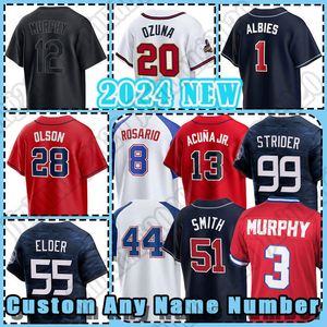 Ronald Acuna Jr. Baseballtrikot Braves Matt Olson Ozzie Albies Orlando Arcia Sean Murphy Austin Riley Max Fried Dale Murphy Spencer Strider Chipper Jones Bryce Elder