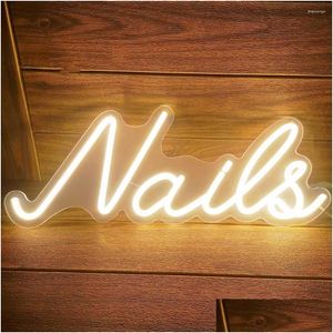 Night Lights Nails Neon Sign For Lashes Salon Beauty Bar Room Decoration Art Wall Hanging Led Custom Neonlamp Drop Delivery Dh7Ti