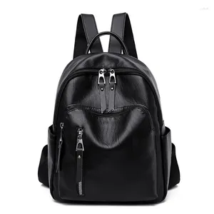 Backpack 2024 Women High Quality Soft Leather Shoulder Backpacks Travel Fashion School Bags For Girls Mochila Feminina