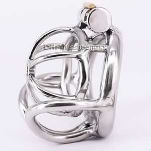 Stainless Steel Male Small Chastity Cage Locking Metal Penis Ring Testicle Bondage Gear Chastity Devices Penis Covers Sex Toy for Men