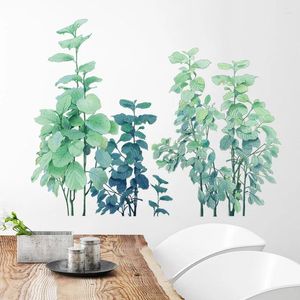 Wall Stickers Nordic Style Mint Green Leaf Sticker For Living Room Bedroom Background Decor Home Decorative DIY Murals Wallpapers Posters