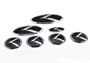 7pcslot 3D Auto rattklistermärken Etikett Bonnet Boot Badge för Kia Optima K2K3K5 Venga Car Emblem Wheel Center Caps6211498